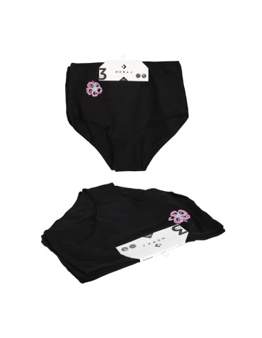 Figi - Majtki figi damskie z wysokim stanem Plus Size 3-pak CZARNY - produkt 2