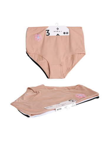 Figi - Majtki figi damskie z wysokim stanem Plus Size 3-pak WIELOKOLOROWY - produkt 2