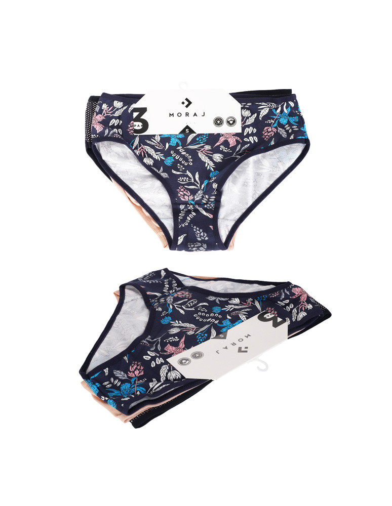 Figi - Figi damskie bawełniane bikini klasyczny krój 3-pak WIELOKOLOROWY - produkt moraj.pl 5
