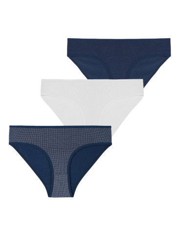 Figi - Majtki figi damskie bawełniane bikini klasyczne 3-pak WIELOKOLOROWY - produkt 1