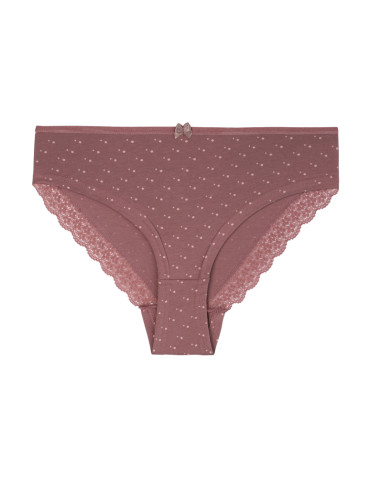 Figi - Majtki figi bikini damskie bawełniane z koronką 3-pak WIELOKOLOROWY - produkt 3