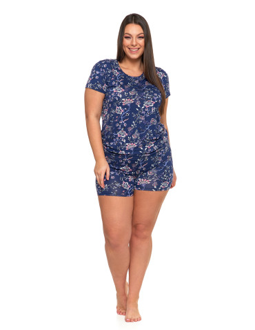 Krótki rękaw - Piżama damska dwuczęściowa wiskozowa krótki rękaw Plus Size WZÓR 1 - produkt 2