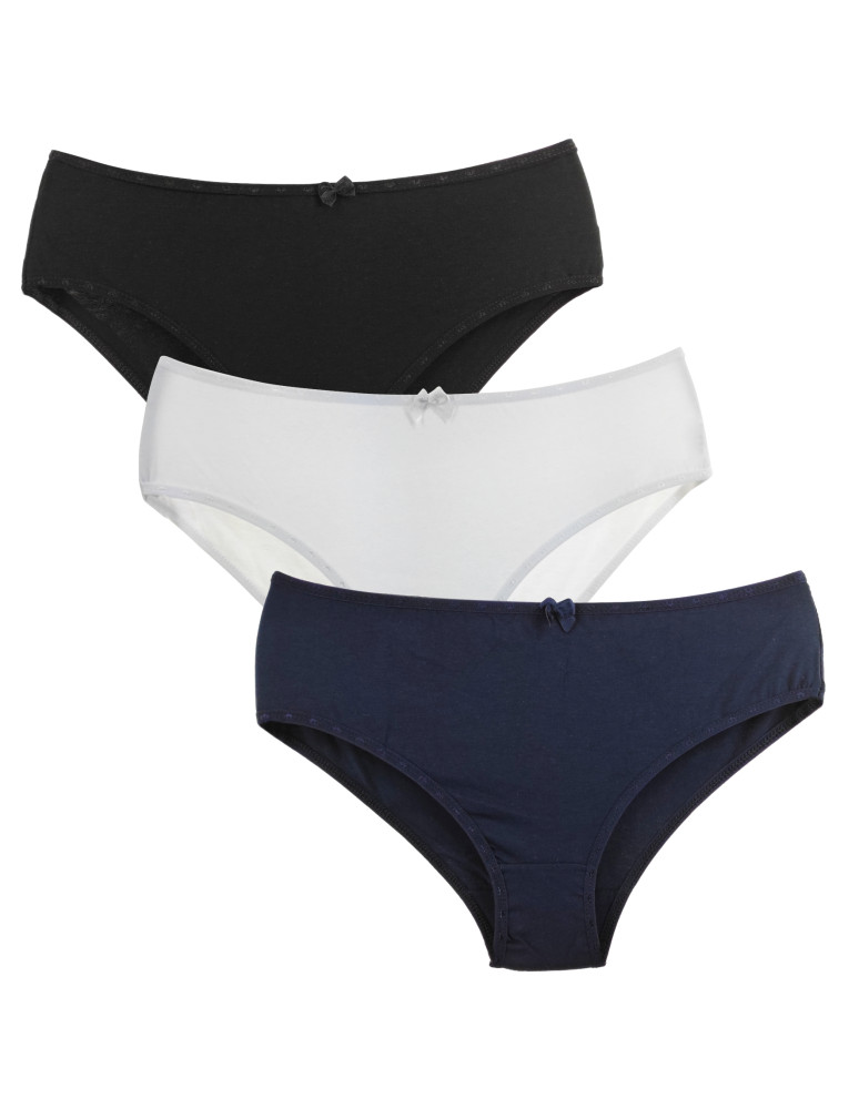 Figi - Majtki figi bikini damskie bawełniane klasyczne 3-pak WIELOKOLOROWY - produkt moraj.pl 7