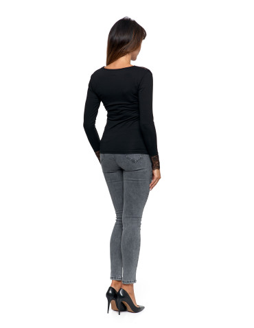 Spodnie - Spodnie jeansy damskie typu skinny elastyczne NIEBIESKI - produkt 2