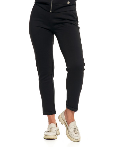 Spodnie - Damskie spodnie dresowe rurki eleganckie z kieszeniami CZARNY - produkt 3