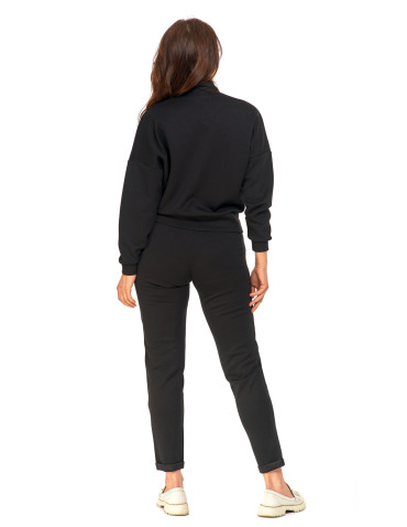 Bluzy - Bluza damska rozpinana ze stójką CZARNY - produkt 10
