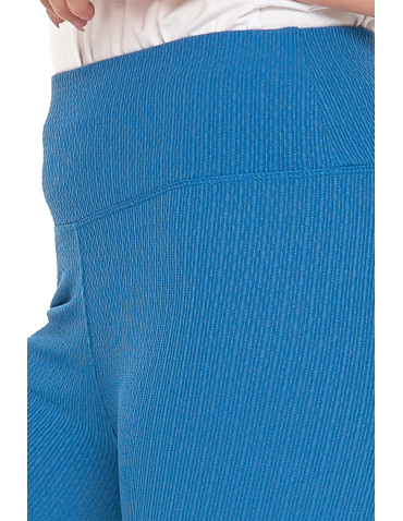 Legginsy - Legginsy damskie w prążek z wysokim stanem NIEBIESKI - produkt 6