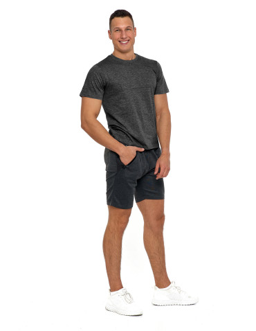 Koszulki, topy, koszule - Koszulka męska bawełniana T-shirt CIEMNY SZARY - produkt 4