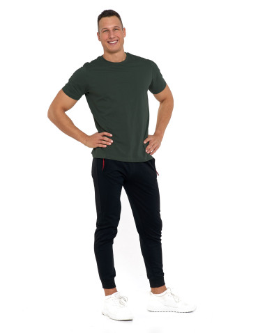 Koszulki, topy, koszule - Koszulka męska bawełniana T-shirt CIEMNY KHAKI - produkt 2