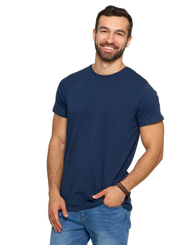 Koszulki, topy, koszule - Koszulka męska bawełniana T-shirt GRANATOWY - produkt 1