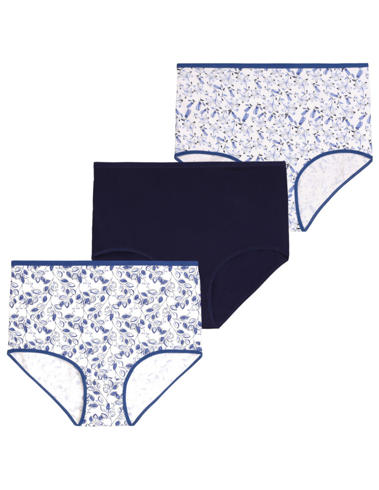 Figi - Figi damskie maxi bikini Plus Size 3-pak WIELOKOLOROWY - produkt moraj.pl 1