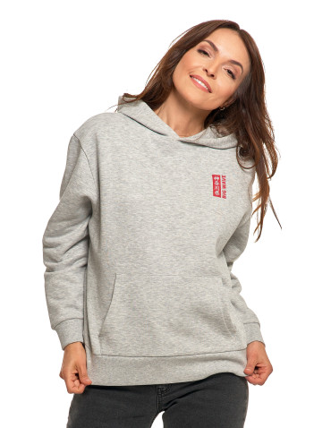 Bluzy - Bluza unisex z kapturem z japońskim motywem fali SZARY - produkt 5