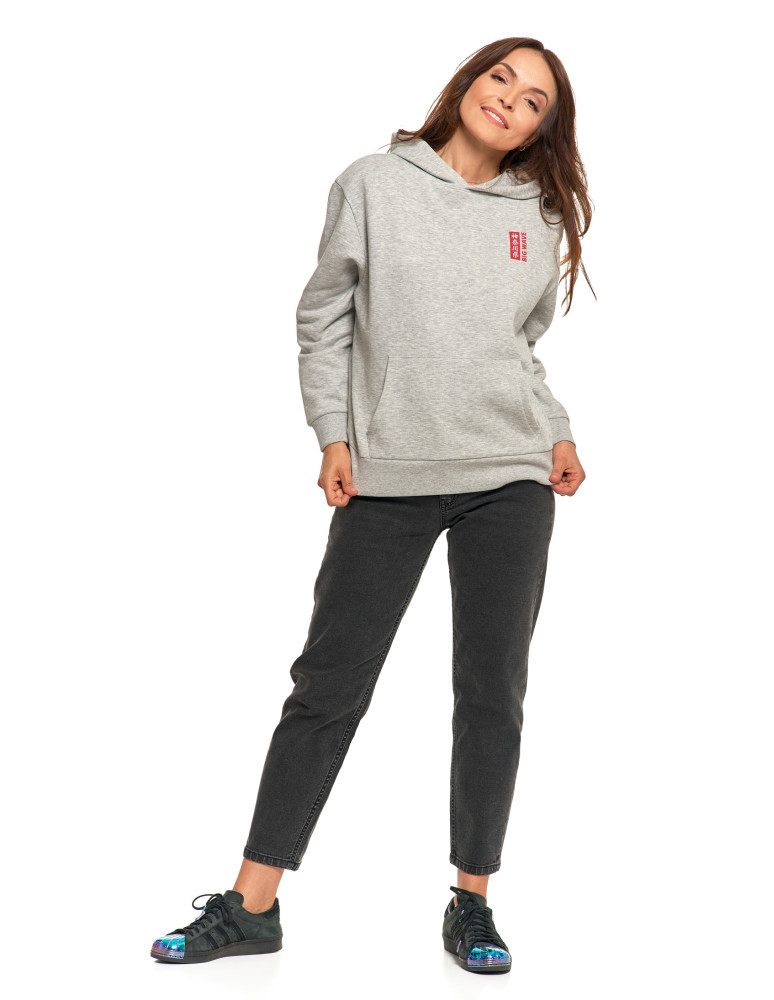 Bluzy - Bluza unisex z kapturem z japońskim motywem fali SZARY - produkt moraj.pl 11