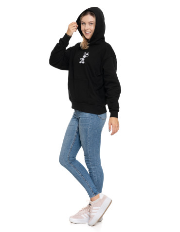 Bluzy - Ocieplana bluza damska Mickey z kapturem CZARNY - produkt 9