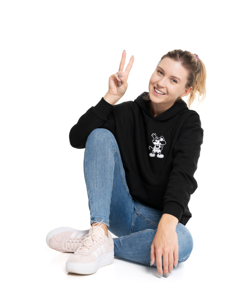 Bluzy - Ocieplana bluza damska Mickey z kapturem CZARNY - produkt moraj.pl 12