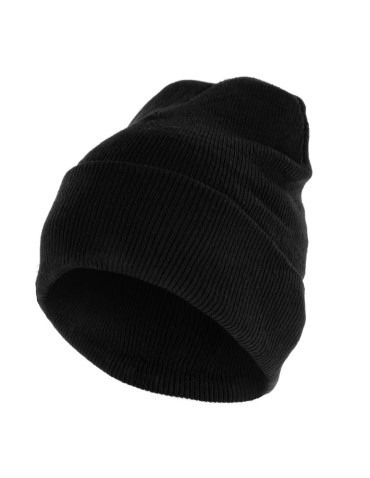 Czapki - Czapka męska zimowa klasyczna beanie CZARNY - produkt 1