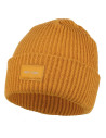Czapka damska typu beanie z naszywką new york ŻÓŁTY