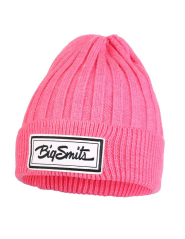 Czapki - Damska czapka typu beanie z naszywką RÓŻOWY - produkt 1