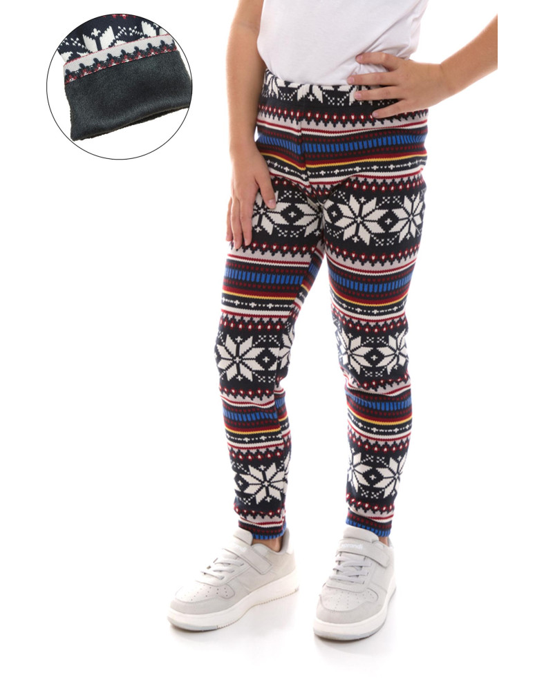 Dziewczynka - Dziecięce legginsy ocieplane w norweski wzór WZÓR 1 - produkt moraj.pl 1