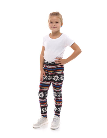Dziewczynka - Dziecięce legginsy ocieplane w norweski wzór WZÓR 1 - produkt 2