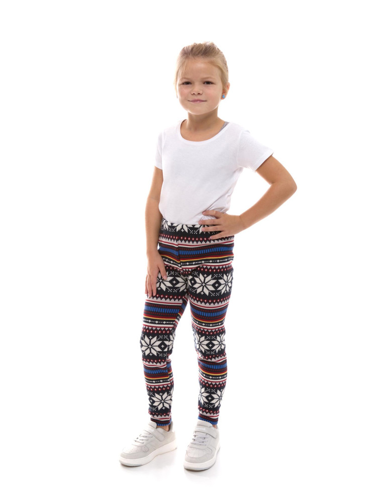 Dziewczynka - Dziecięce legginsy ocieplane w norweski wzór WZÓR 1 - produkt moraj.pl 2
