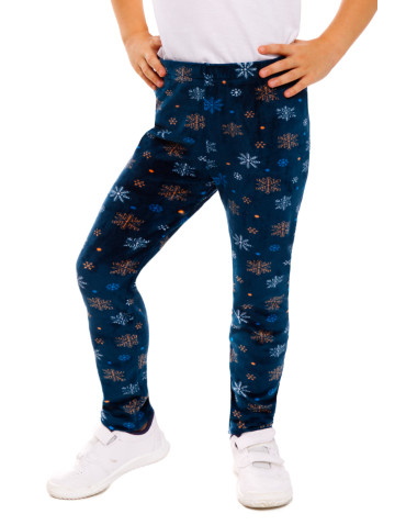 Dziewczynka - Ciepłe welurowe dziecięce legginsy WZÓR 1 - produkt 1