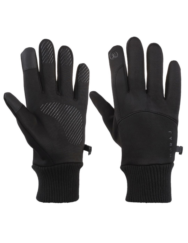 Rękawiczki - Czarne rękawiczki męskie sportowe typu Softshell dotykowe CZARNY - produkt moraj.pl 1