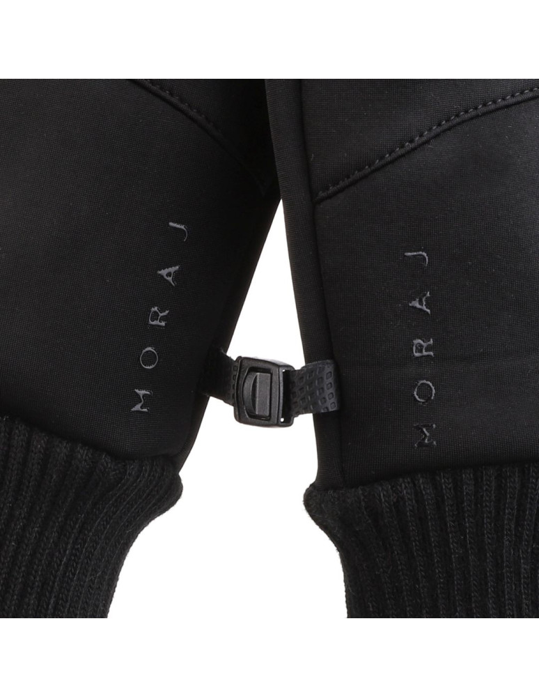 Rękawiczki - Czarne rękawiczki męskie sportowe typu Softshell dotykowe CZARNY - produkt moraj.pl 4