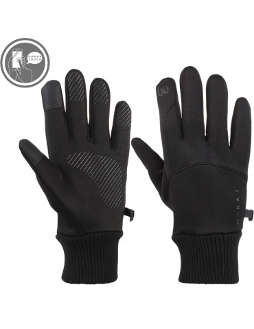 Rękawiczki - Czarne rękawiczki męskie sportowe typu Softshell dotykowe CZARNY - produkt 5