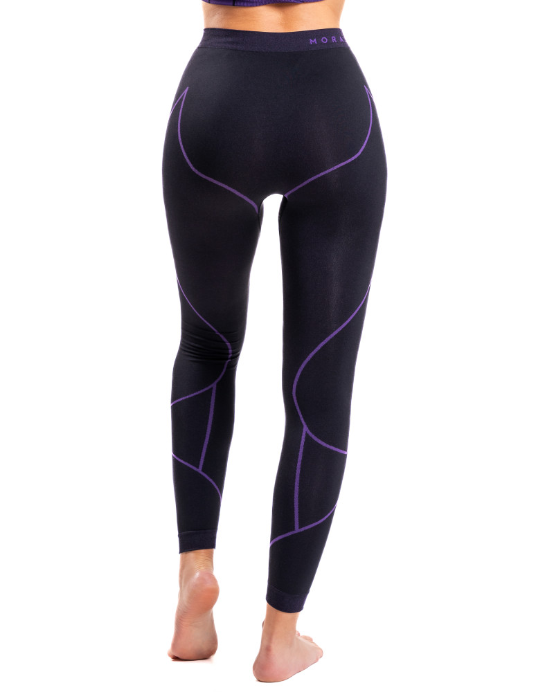Bielizna termoaktywna - Damskie legginsy termoaktywne bezszwowe FIOLETOWY - produkt moraj.pl 3