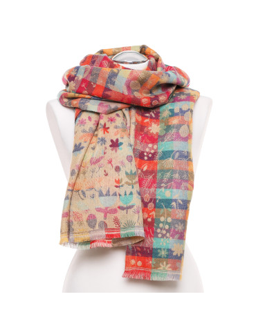 Szale i chusty - Szal damski boho z wiskozy WIELOKOLOROWY - produkt 5