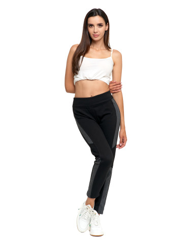 Legginsy - Legginsy damskie ocieplane z wysokim stanem CZARNY - produkt 8
