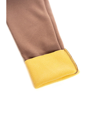 Legginsy - Legginsy damskie ocieplane w prążek wysoki stan MOKKA - produkt 9