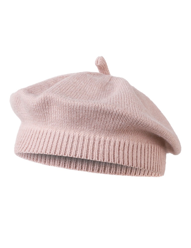 Czapki - Beret damski klasyczny dzianinowy BEŻOWY - produkt moraj.pl 1