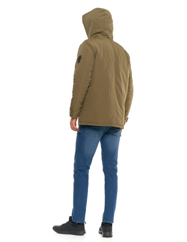 Odzież wierzchnia - Kurtka zimowa męska z kieszeniami cargo KHAKI - produkt 12