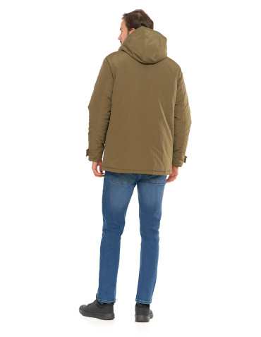 Odzież wierzchnia - Kurtka zimowa męska z kieszeniami cargo KHAKI - produkt 15