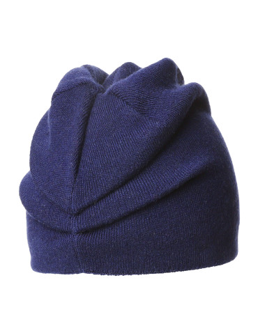 Czapki - Czapka damska z wełną i kryształkami elegancka GRANATOWY - produkt 2