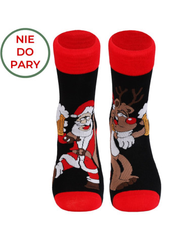 Skarpety - Skarpetki męskie długie nie do pary w świąteczny wzór WZÓR 1 - produkt 3