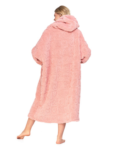 Kocobluzy - Ciepła kocobluza damska w serduszka RÓŻOWY - produkt 3