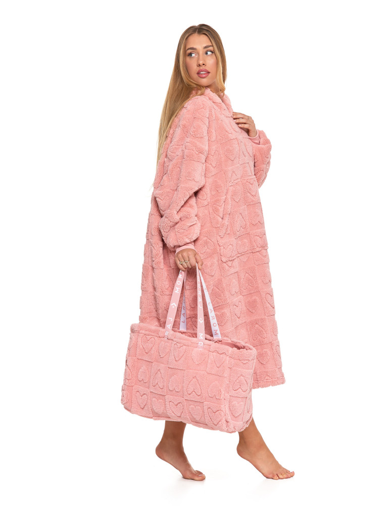 Kocobluzy - Ciepła kocobluza damska w serduszka RÓŻOWY - produkt moraj.pl 5