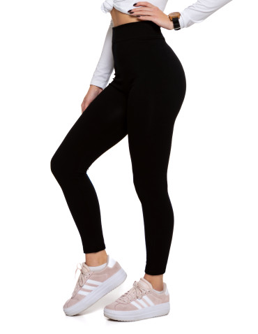 Legginsy - Damskie legginsy ocieplane bezszwowe z wiskozą CZARNY - produkt 7