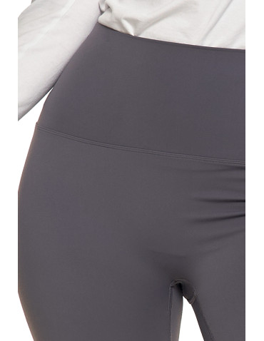 Legginsy - Legginsy damskie sportowe funkcyjne z wysokim stanem GRAFIT - produkt 6