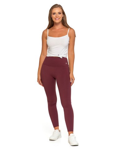 Legginsy - Legginsy damskie sportowe funkcyjne z wysokim stanem BORDOWY - produkt 3