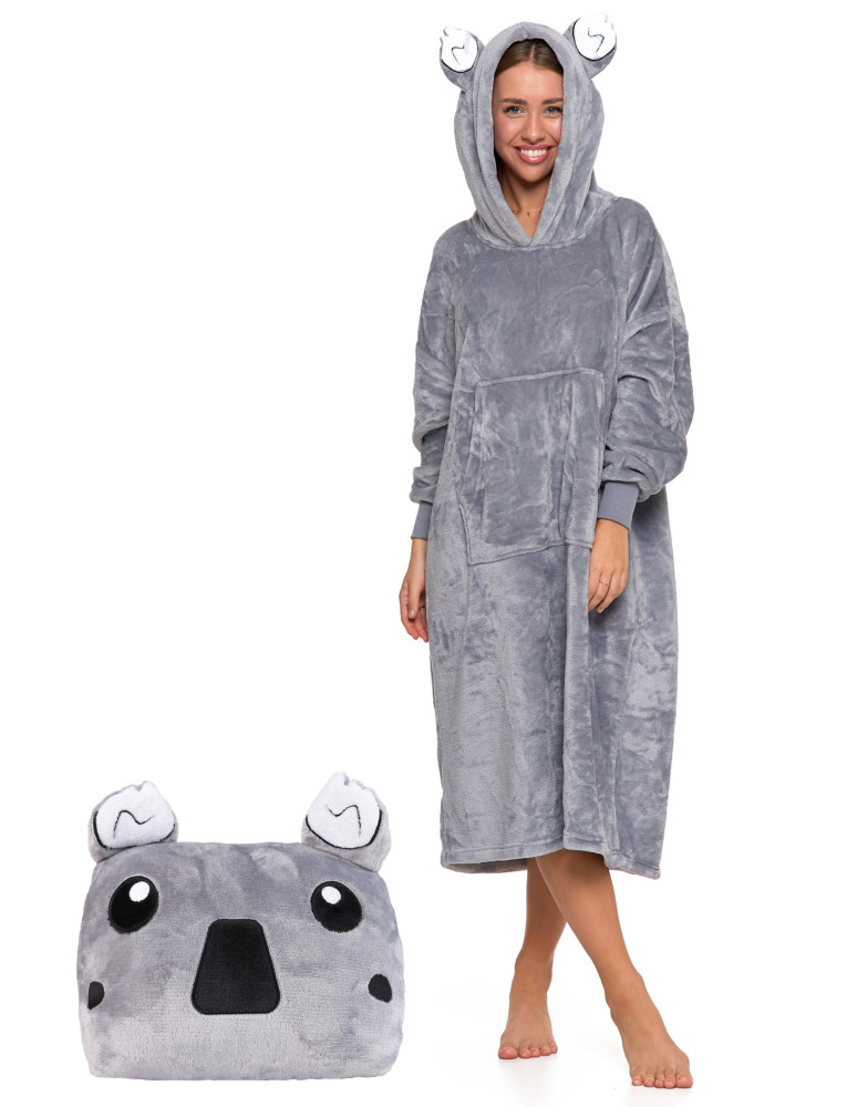 Kocobluzy - Kocobluza koala przytulna bluza koc i poduszka 2w1 SZARY - produkt moraj.pl 1