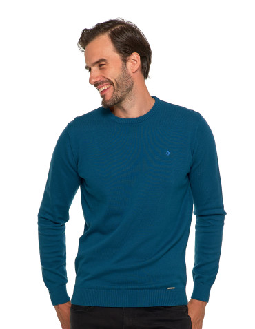 Swetry - Klasyczny sweter męski bawełniany JEANS - produkt 1