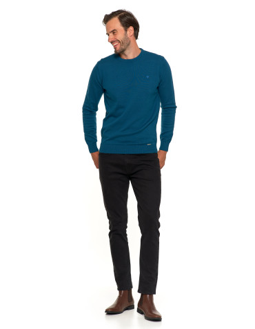 Swetry - Klasyczny sweter męski bawełniany JEANS - produkt 7