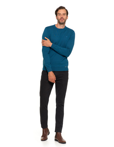 Swetry - Klasyczny sweter męski bawełniany JEANS - produkt 9