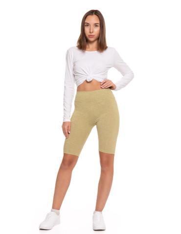 Legginsy - Legginsy damskie wysoki stan typu kolarka peach touch ZIELONY - produkt 1