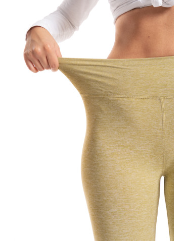 Legginsy - Legginsy damskie wysoki stan typu kolarka peach touch ZIELONY - produkt 8