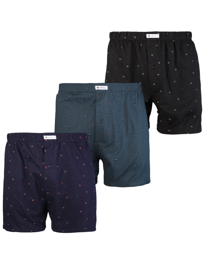 Bokserki luźne - Majtki bokserki męskie bawełniane luźne Plus Size 3-pak WIELOKOLOROWY - produkt moraj.pl 1